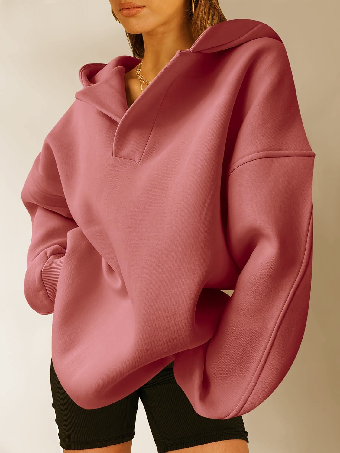 NIVANOO | Sweat à Capuche Oversize à Manches Longues
