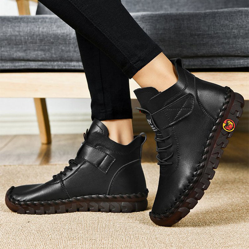 NIVANOO | Bottines d’Hiver Chaudes à Lacets en Fourrure Douce