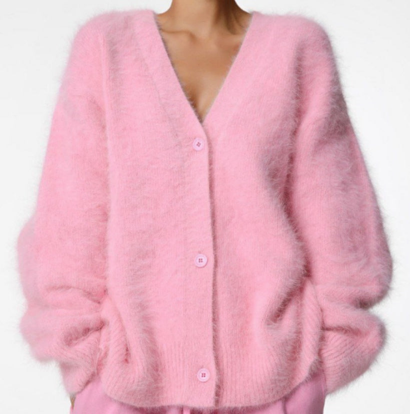 NIVANOO | Cardigan à Boutons Col V en Maille Douce