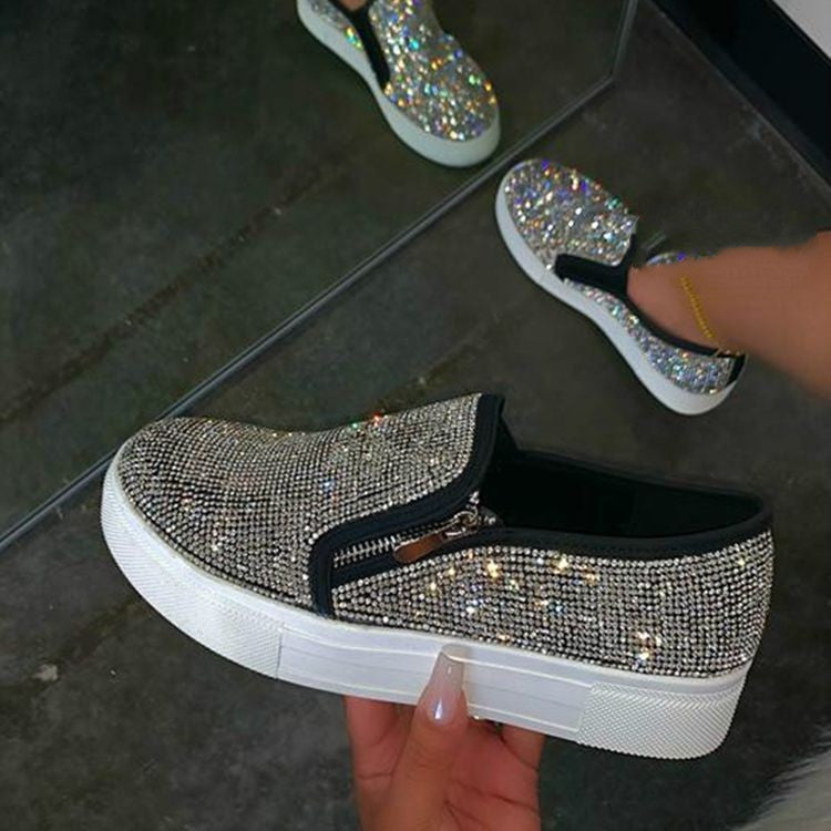 Chaussures Plates Femme Strass Confort