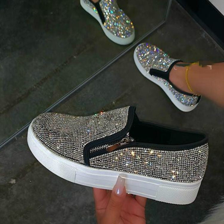 Chaussures Plates Femme Strass Confort