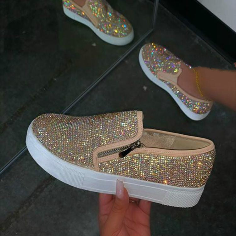 Chaussures Plates Femme Strass Confort