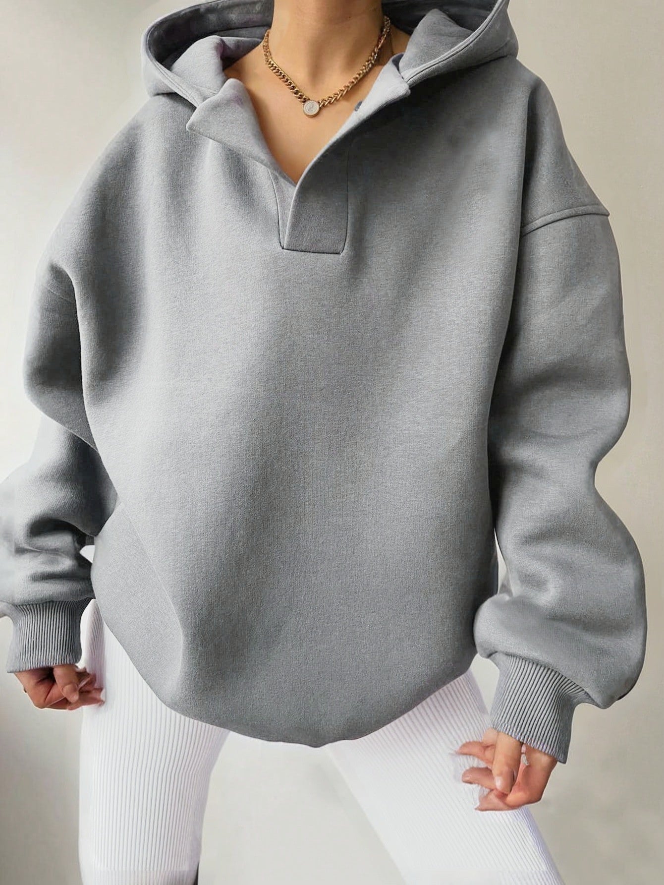 NIVANOO | Sweat à Capuche Oversize à Manches Longues