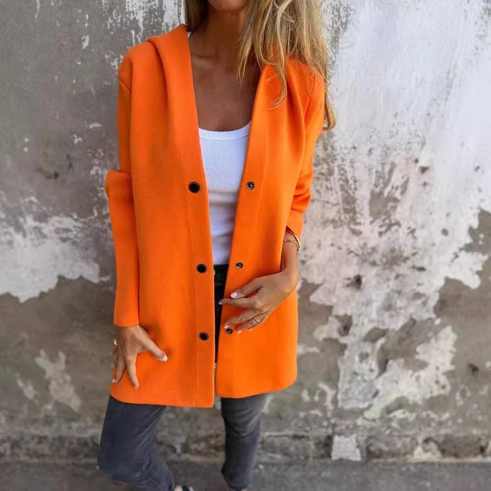 NIVANOO | Cardigan à Capuche Décontracté à Boutonnage Simple