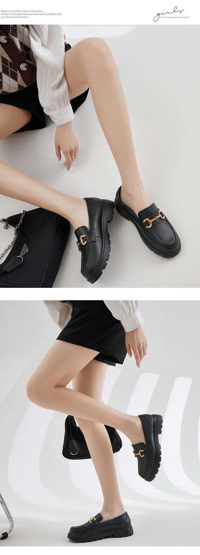 NIVANOO | Chaussures Plateformes Rétro à Bout Rond & Boutons Dorés