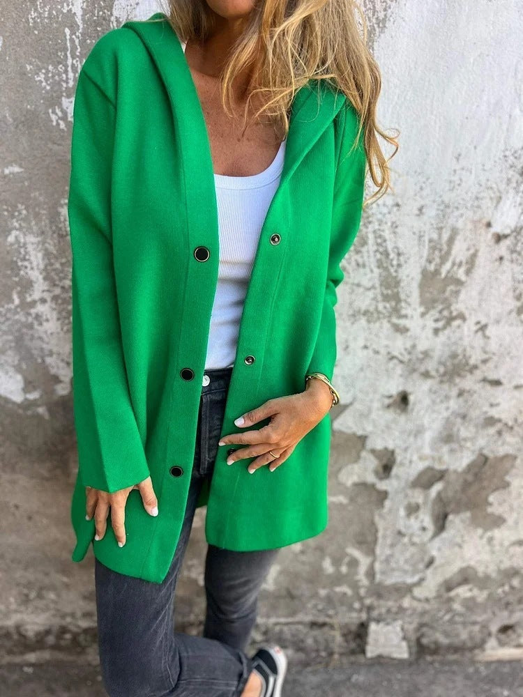 NIVANOO | Cardigan à Capuche Décontracté à Boutonnage Simple