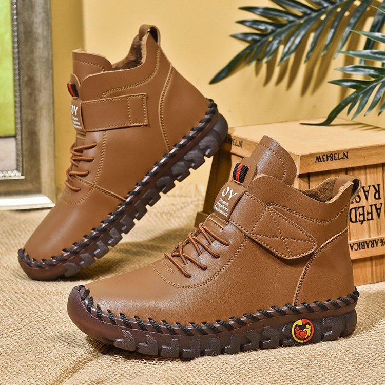 NIVANOO | Bottines d’Hiver Chaudes à Lacets en Fourrure Douce