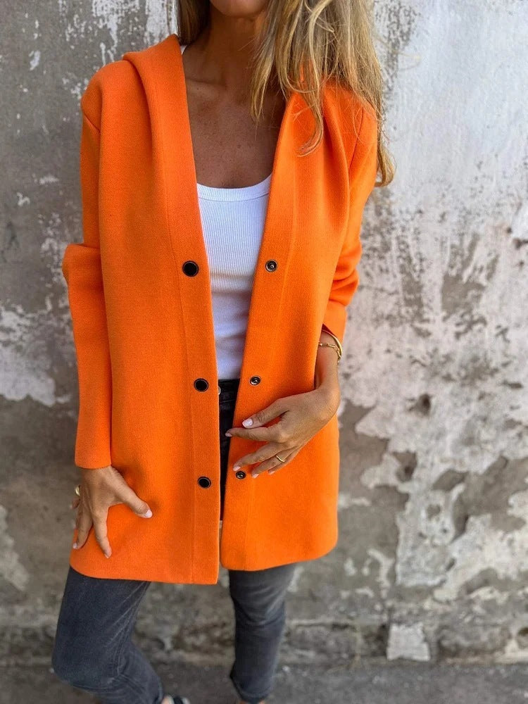 NIVANOO | Cardigan à Capuche Décontracté à Boutonnage Simple