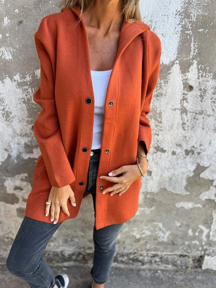 NIVANOO | Cardigan à Capuche Décontracté à Boutonnage Simple