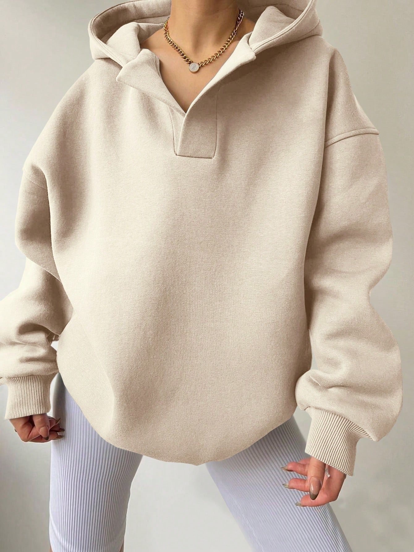 NIVANOO | Sweat à Capuche Oversize à Manches Longues