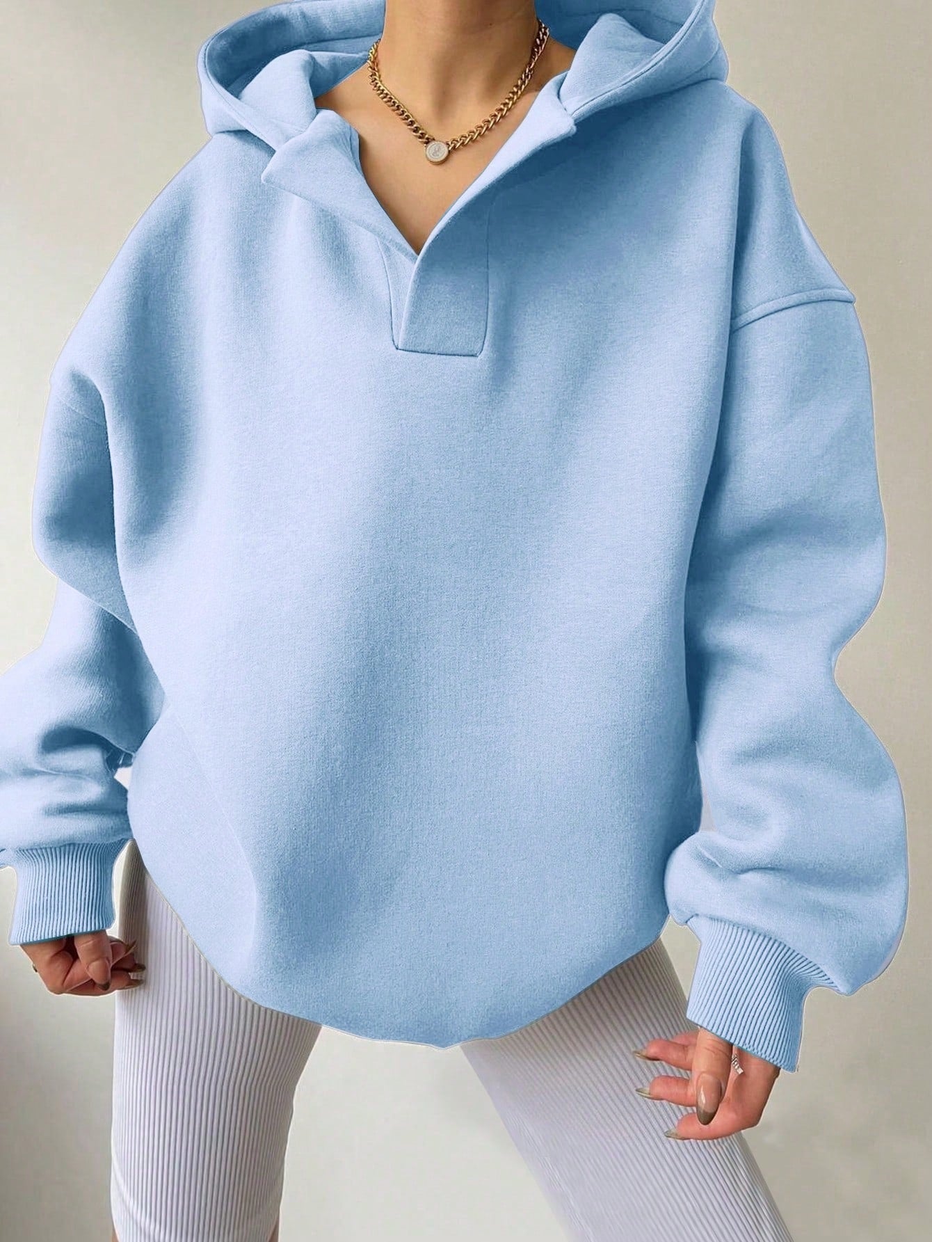 NIVANOO | Sweat à Capuche Oversize à Manches Longues