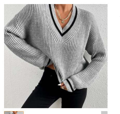 NIVANOO | Pull Décontracté à Manches Longues en Patchwork Contrasté