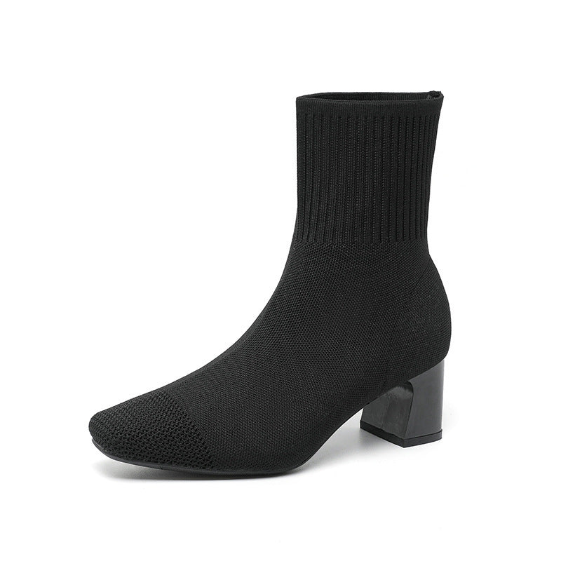 NIVANOO | Bottines Chaussettes à Talons Épais