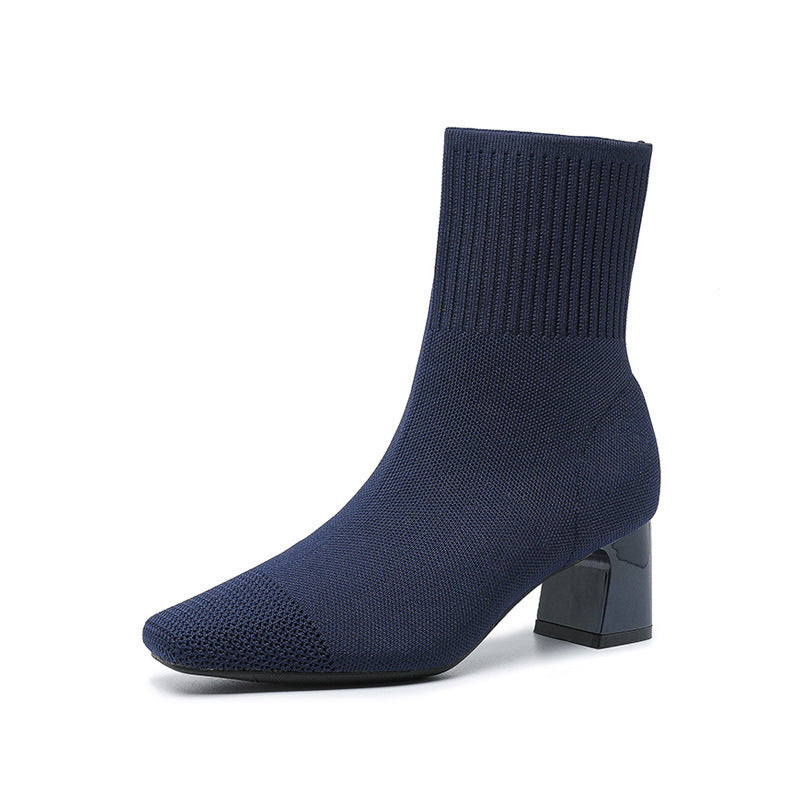 NIVANOO | Bottines Chaussettes à Talons Épais