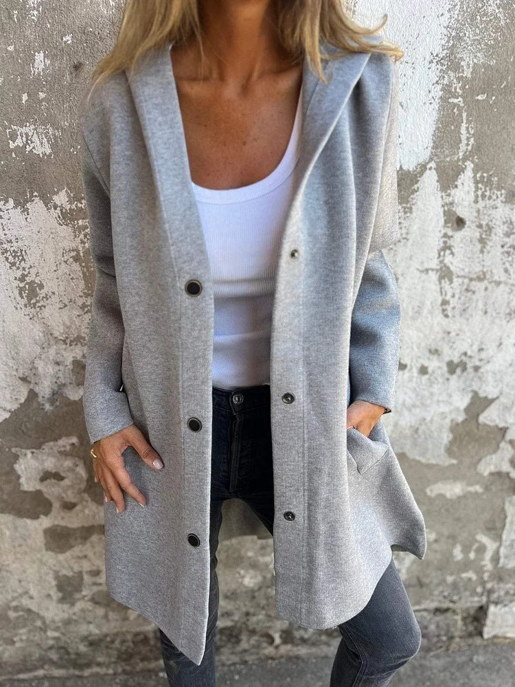 NIVANOO | Cardigan à Capuche Décontracté à Boutonnage Simple