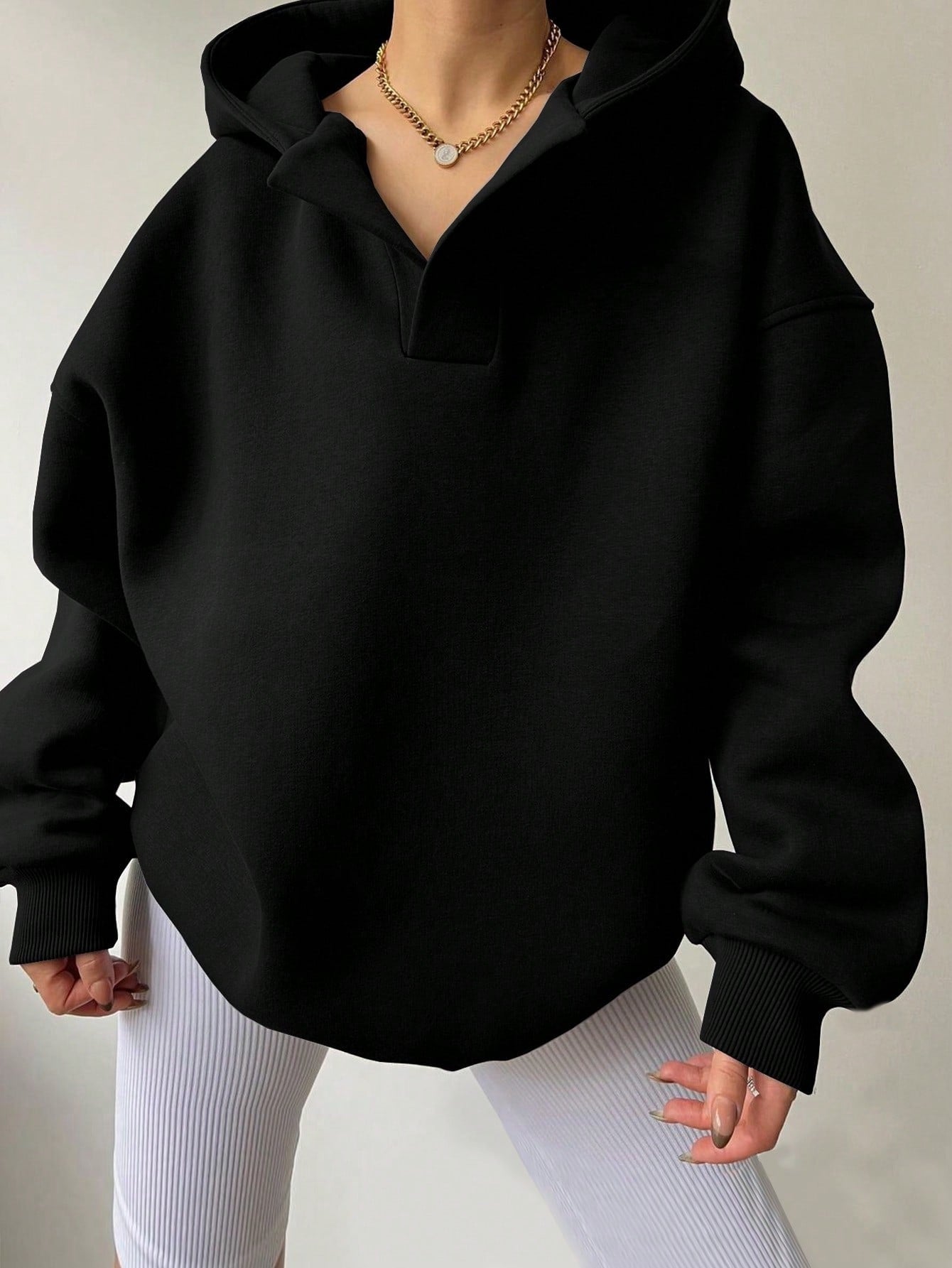 NIVANOO | Sweat à Capuche Oversize à Manches Longues