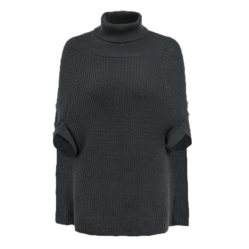 NIVANOO | Pull Cape Décontracté à Col Haut