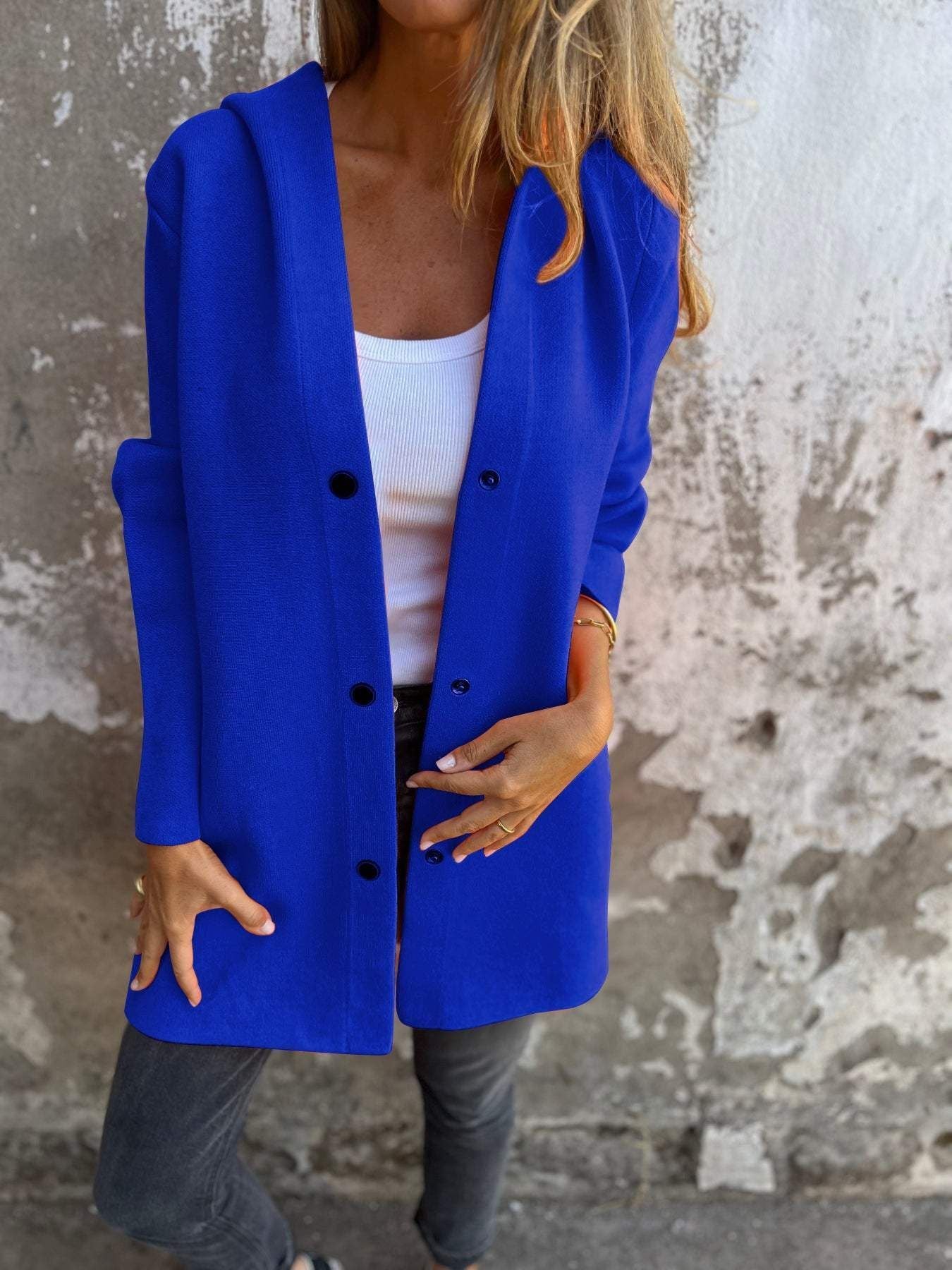 NIVANOO | Cardigan à Capuche Décontracté à Boutonnage Simple