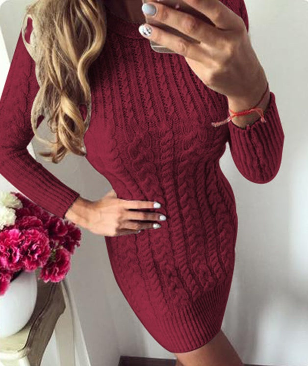 NIVANOO | Robe Pull Tricotée Élégante