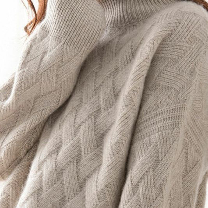 NIVANOO | Pull Col Roulé Épais en Maille Douce
