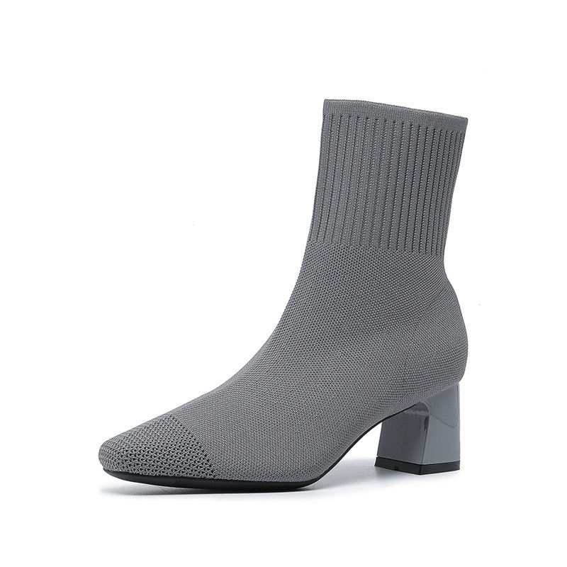 NIVANOO | Bottines Chaussettes à Talons Épais