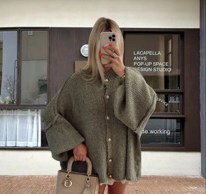 NIVANOO | Cardigan Décontracté Uni – Coupe