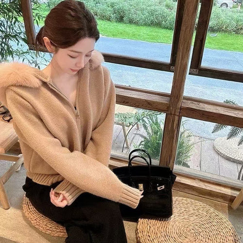 NIVANOO | Cardigan Tricoté à Capuche