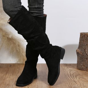 NIVANOO | Bottes Hautes à Talon Épais Élégantes