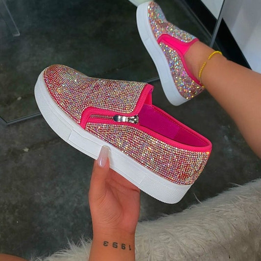 Chaussures Plates Femme Strass Confort