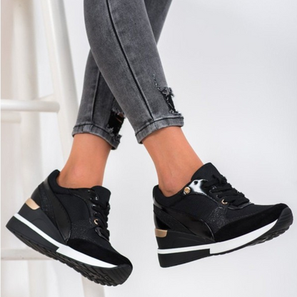 NIVANOO | Baskets Noires & Dorées