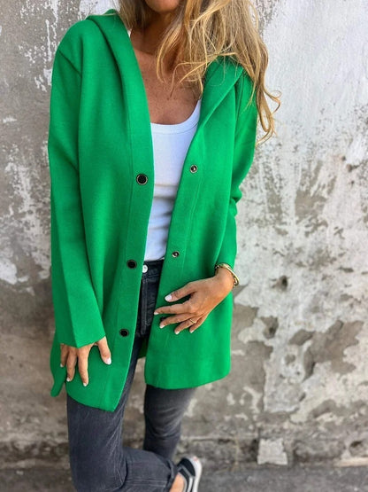 NIVANOO | Cardigan à Capuche Décontracté à Boutonnage Simple