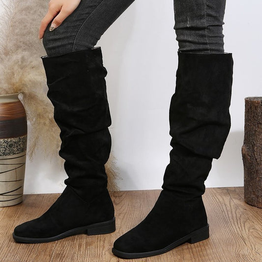 NIVANOO | Bottes Hautes à Talon Épais Élégantes