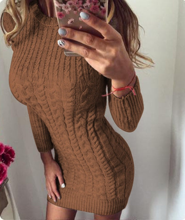 NIVANOO | Robe Pull Tricotée Élégante