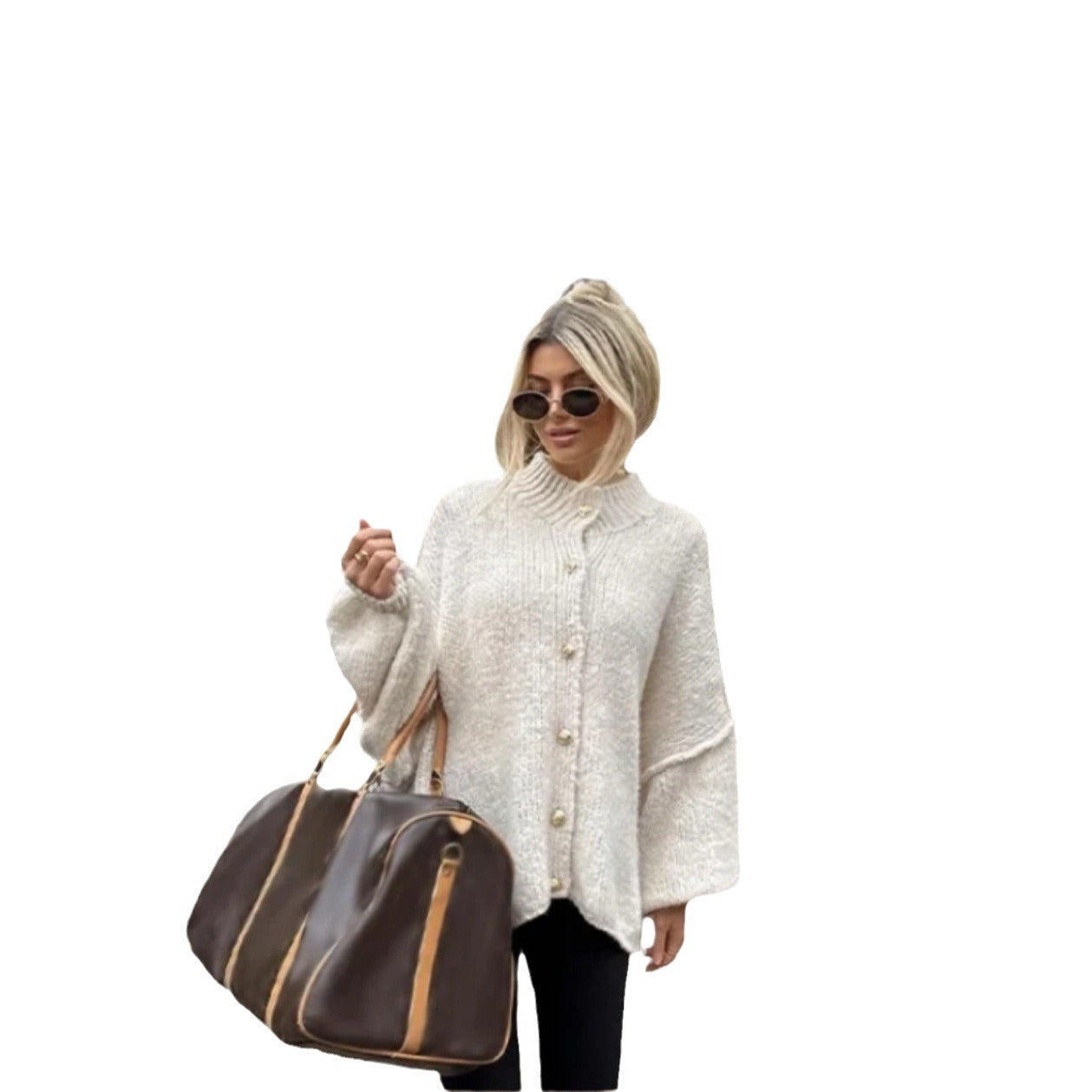 NIVANOO | Cardigan Décontracté Uni – Coupe