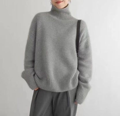 NIVANOO | Pull Col Roulé Doux en Cachemire Épais