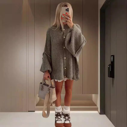 NIVANOO | Cardigan Décontracté Uni – Coupe