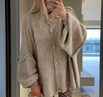 NIVANOO | Cardigan Décontracté Uni – Coupe