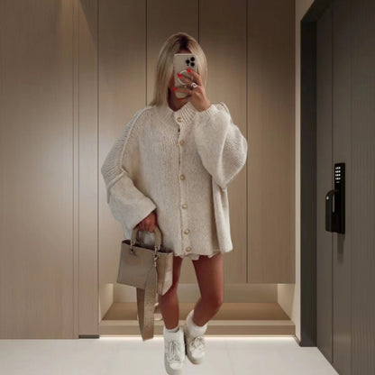 NIVANOO | Cardigan Décontracté Uni – Coupe