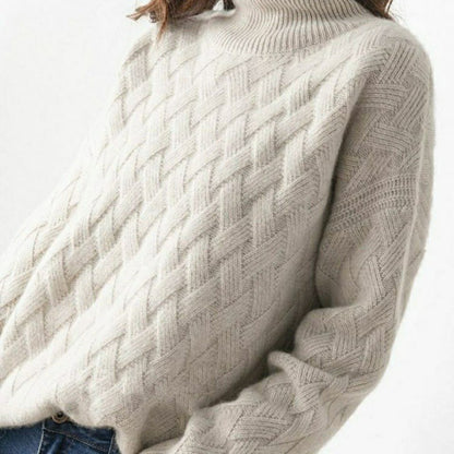 NIVANOO | Pull Col Roulé Épais en Maille Douce