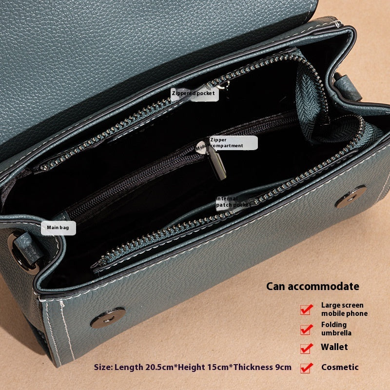 NIVANOO | Sac porté travers en cuir véritable