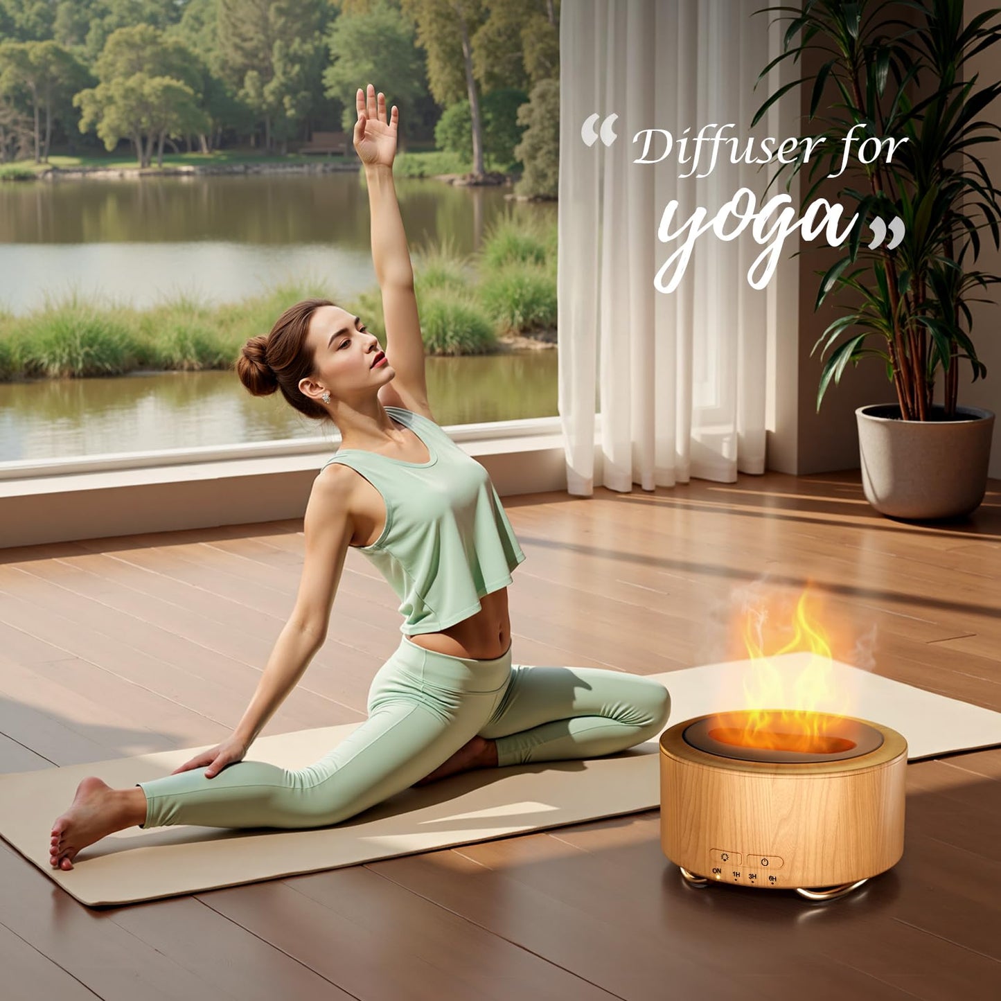 Nivanoo 500ML Aroma Diffuser 🌿 Relaxing LED Night Light – Home & Office – Lemon Yellow