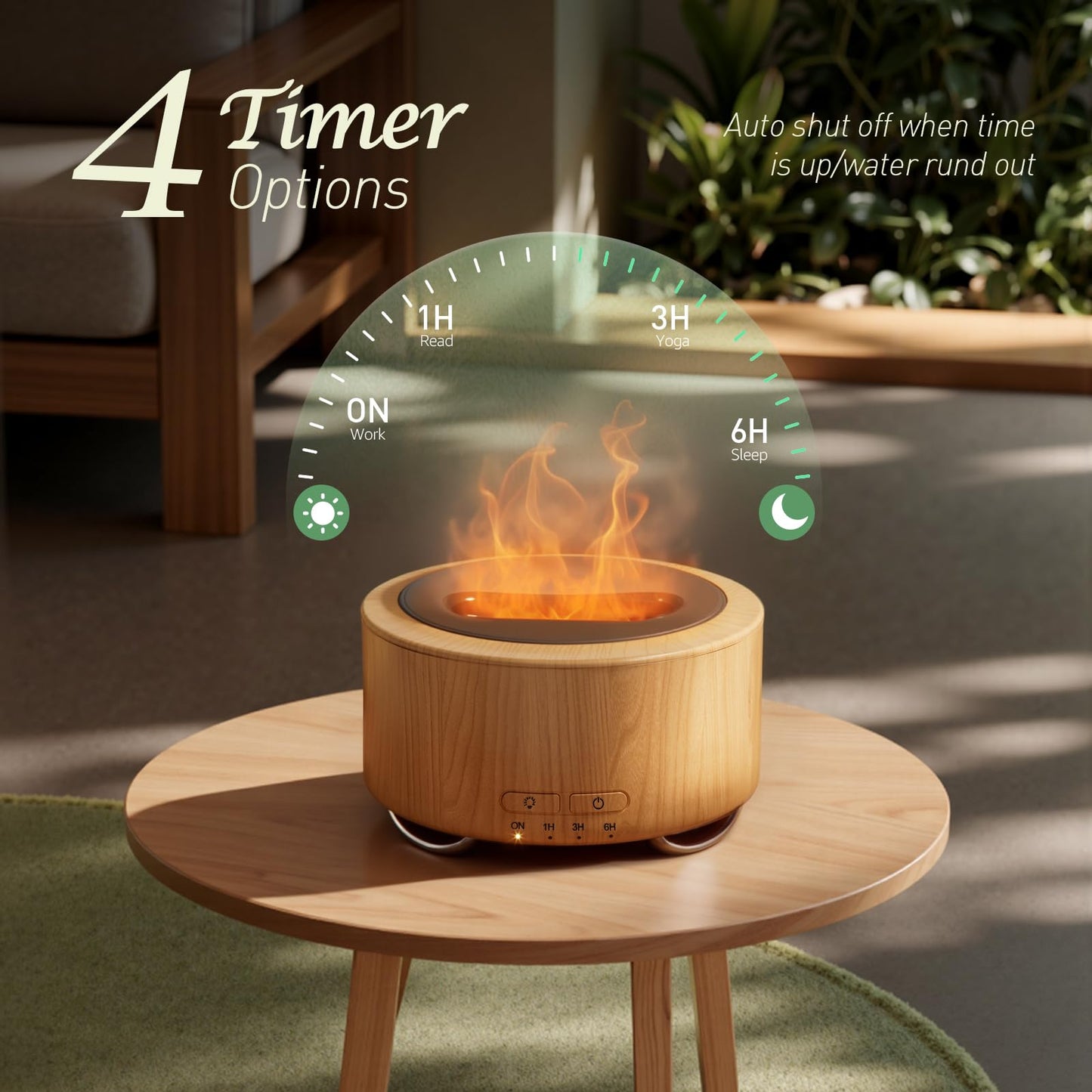 Nivanoo 500ML Aroma Diffuser 🌿 Relaxing LED Night Light – Home & Office – Lemon Yellow